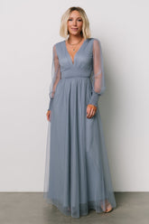 Layla Tulle Maxi Dress | Whisper Blue